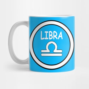 Libra, white circle, transparent background Mug